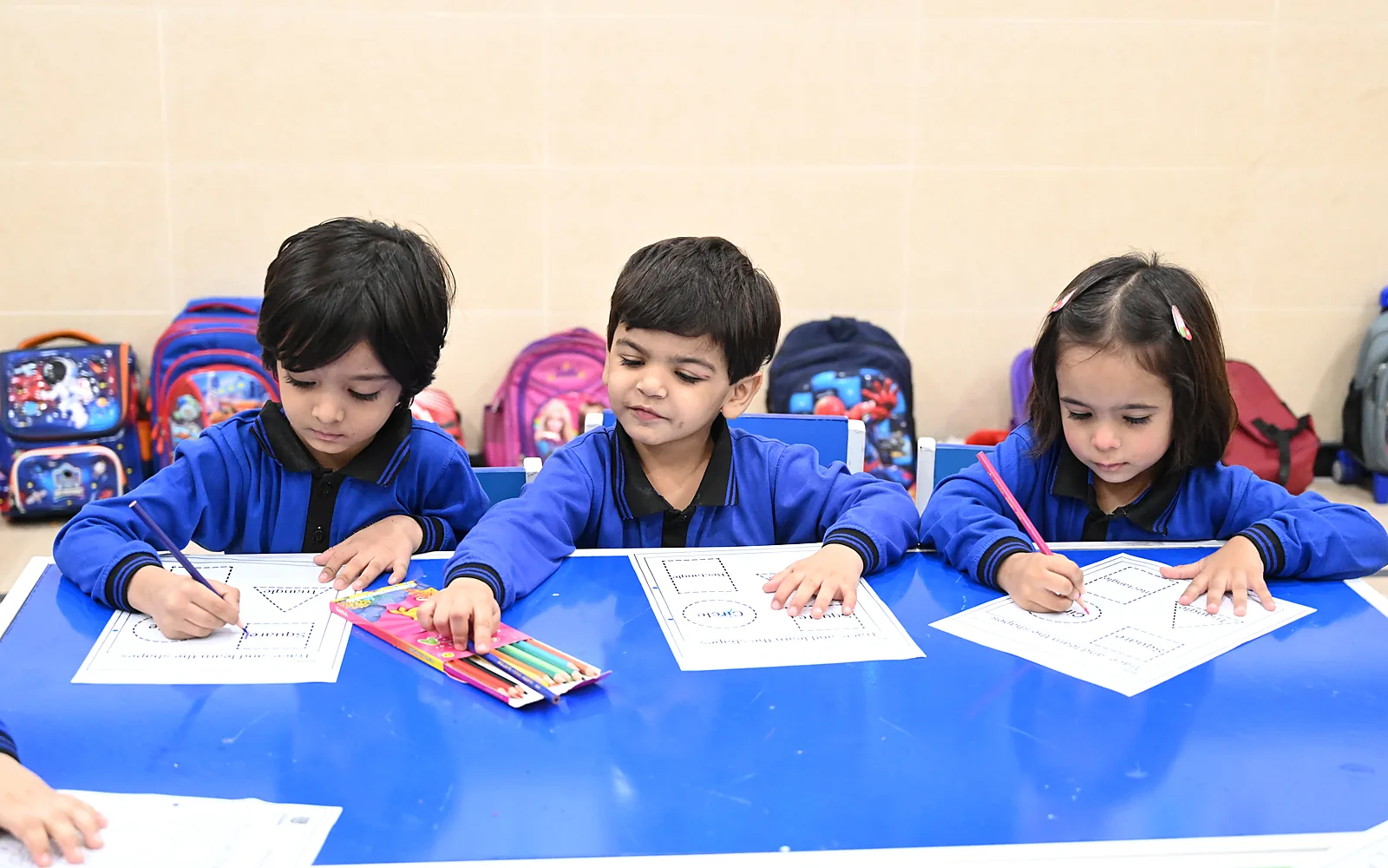 Montessori students at American School of A.I.